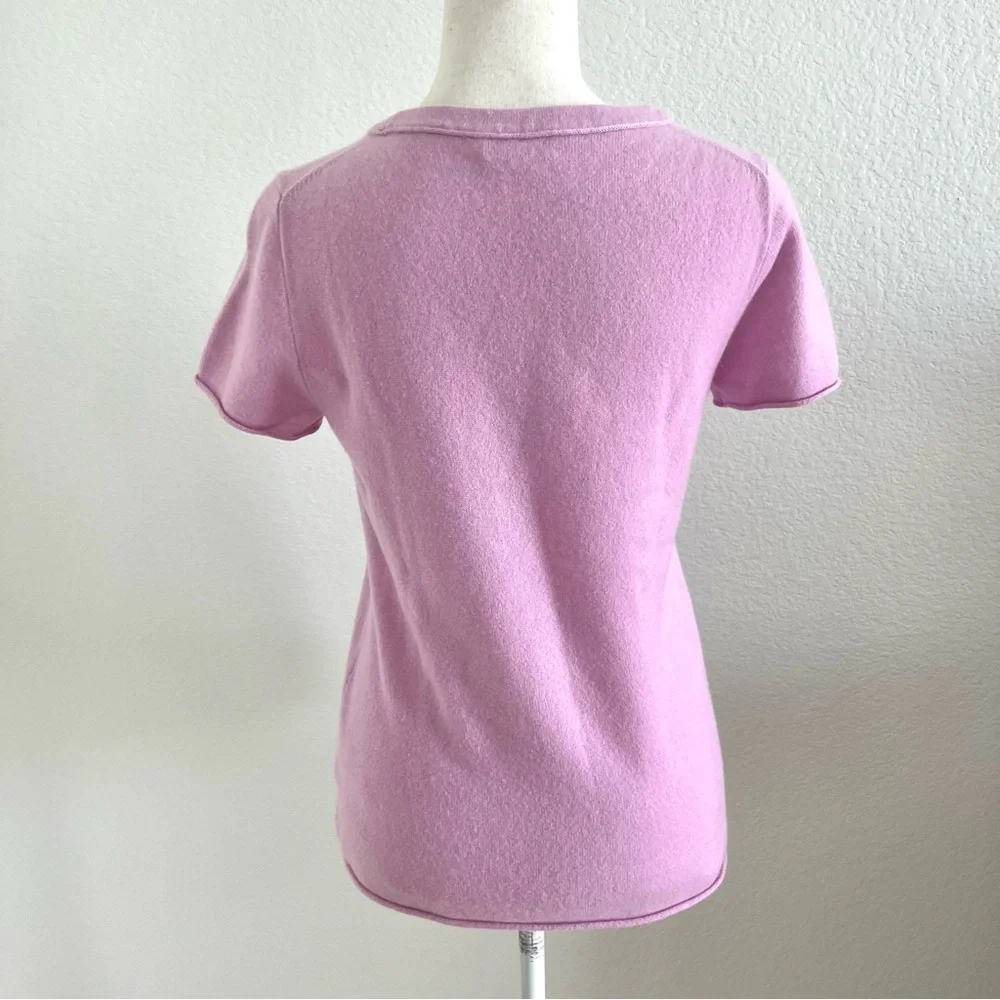 J. Crew Light Purple Short Sleeve Cashmere Sweater - Picture 2 of 3
